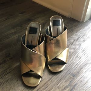 Dolce Vita Gold Lucite Heels